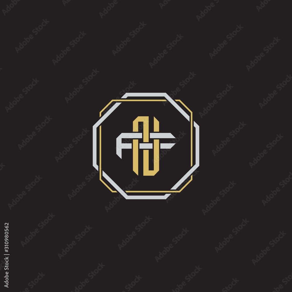 Obraz premium Initial letter overlapping interlock logo monogram line art style