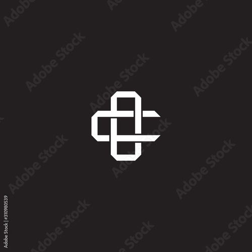 Initial letter overlapping interlock logo monogram line art style