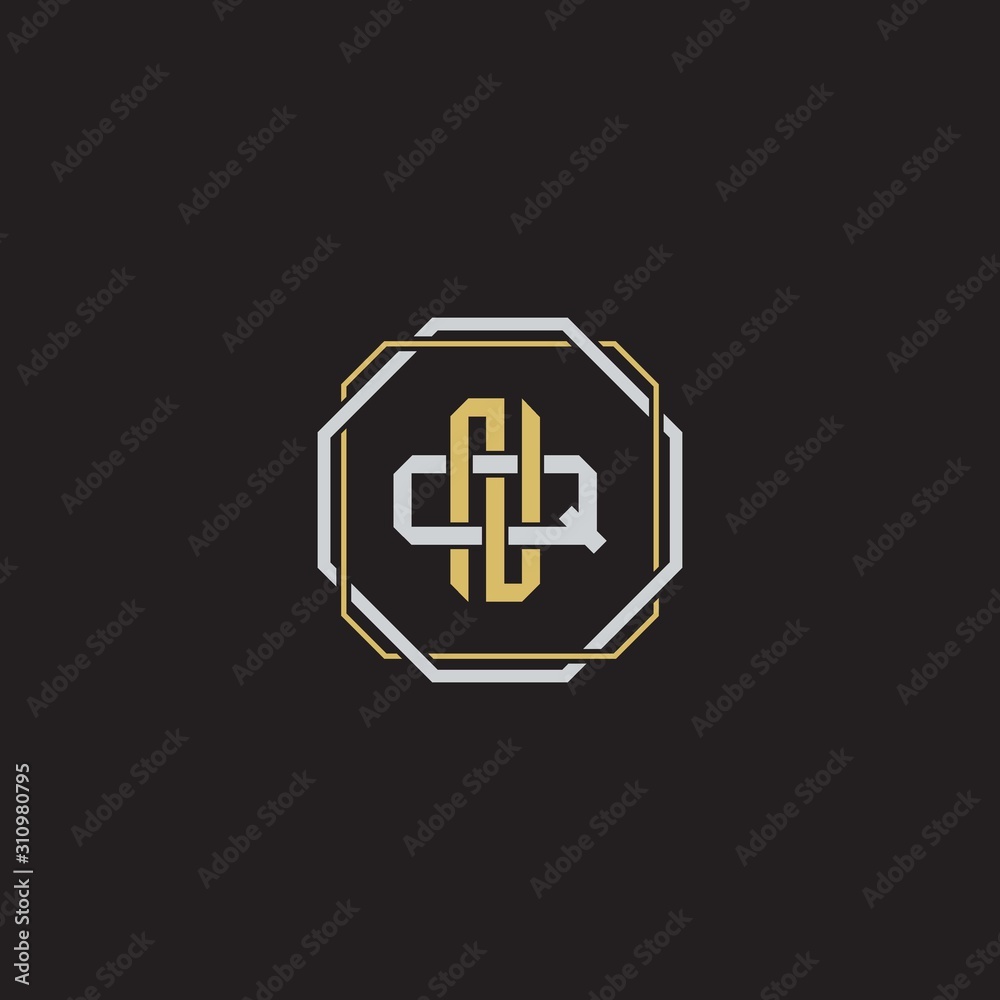Initial letter overlapping interlock logo monogram line art style Initial letter overlapping interlock logo monogram line art style