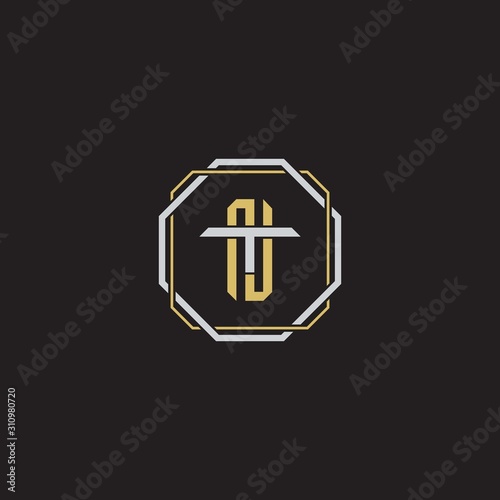 Initial letter overlapping interlock logo monogram line art style