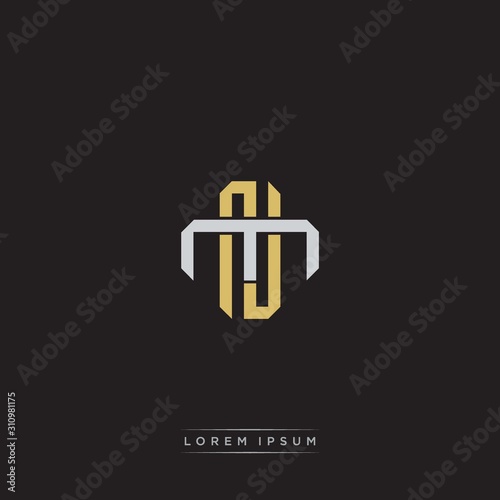 Initial letter overlapping interlock logo monogram line art style