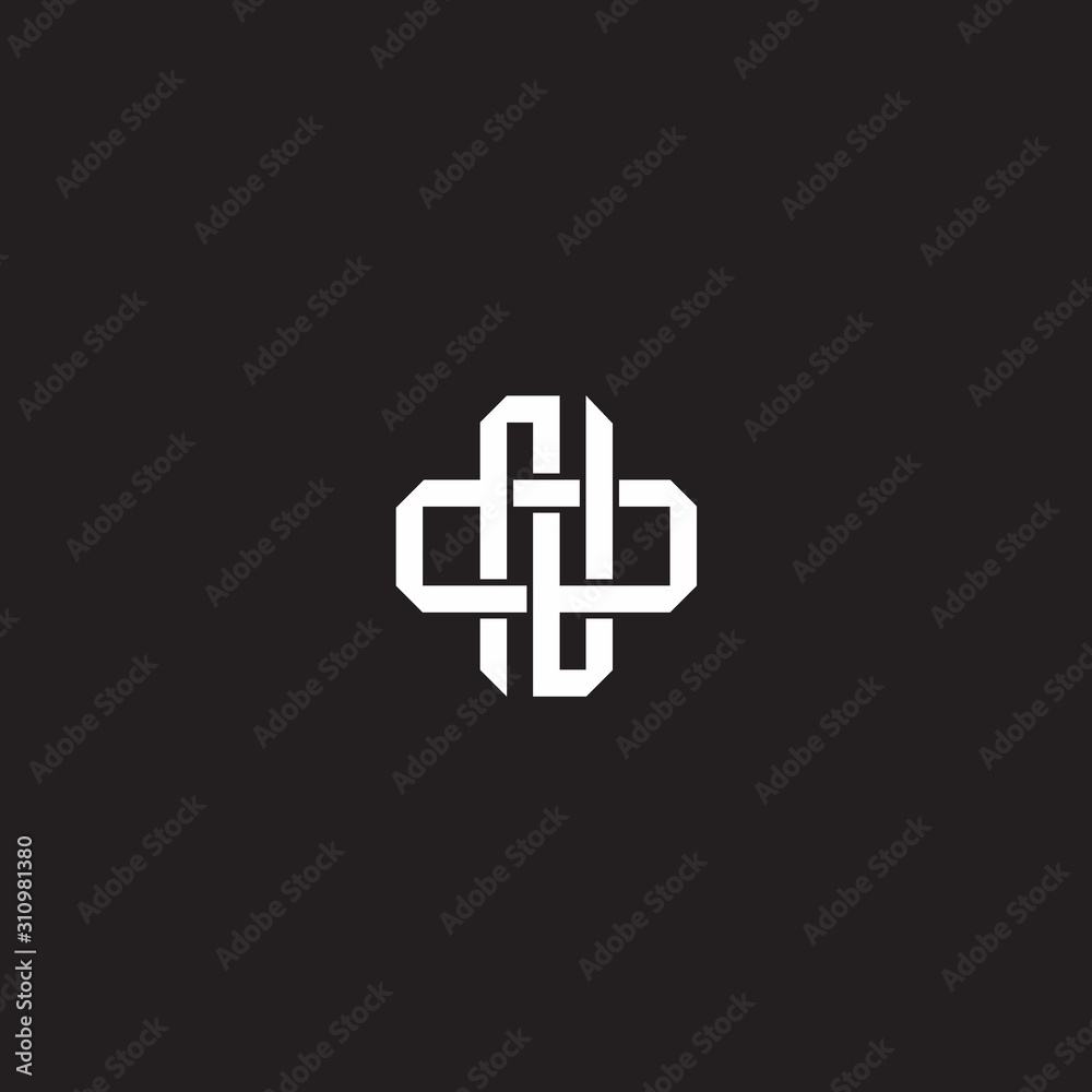 Initial letter overlapping interlock logo monogram line art style