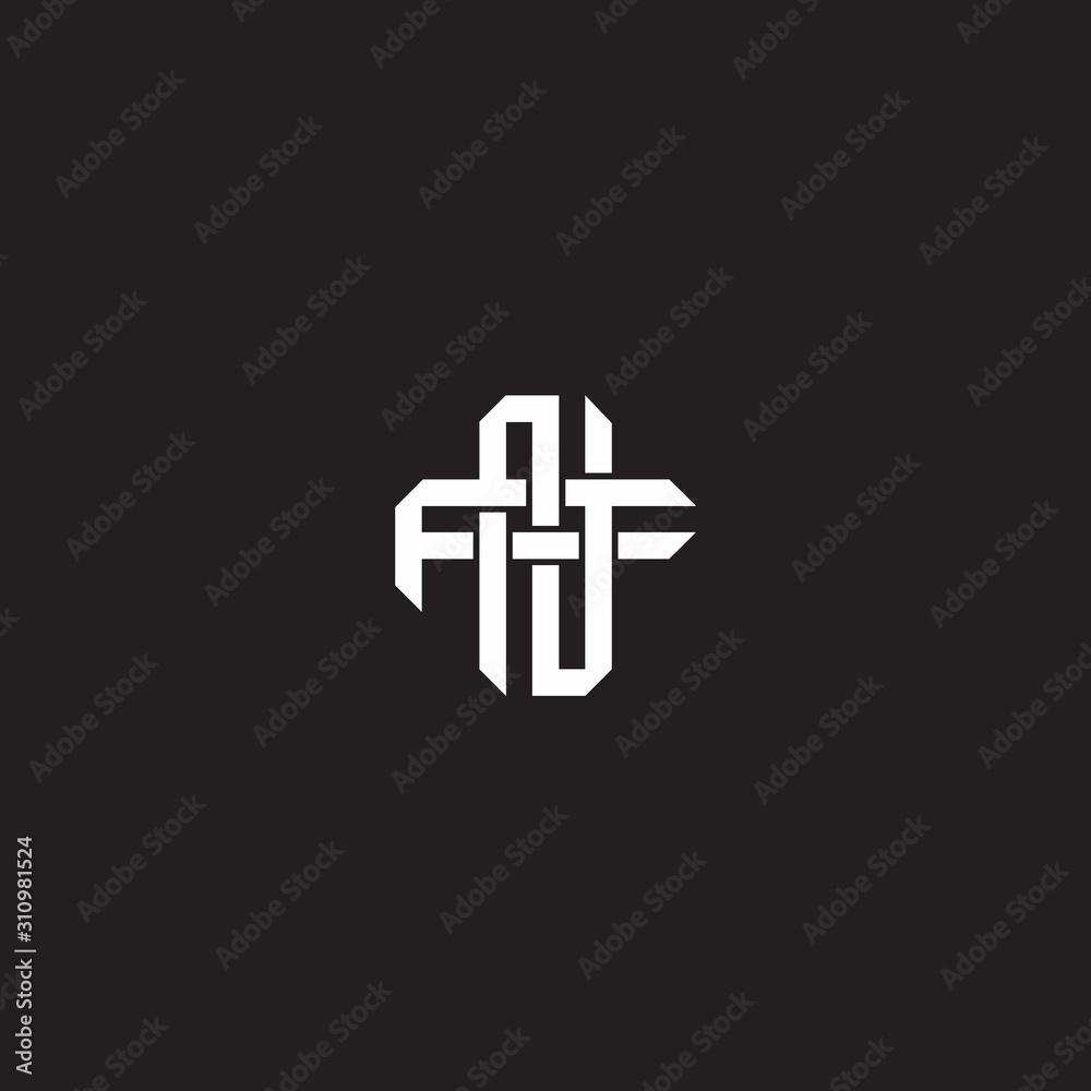 Obraz premium Initial letter overlapping interlock logo monogram line art style