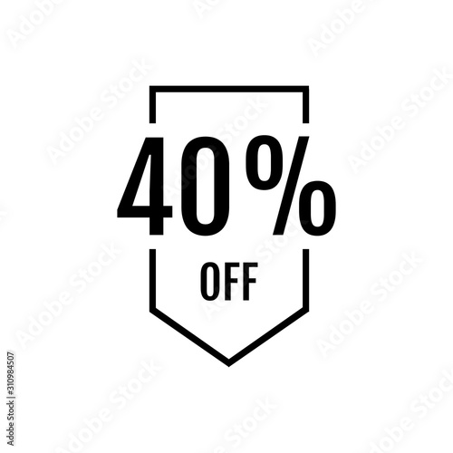 40% off Sale Creative Design 40 percent Discount Marketing Promotional Poster Banner Vector Template