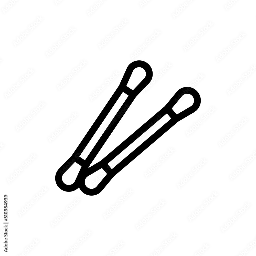 Vector line icon for cotton swabs Vector line icon for cotton swabs