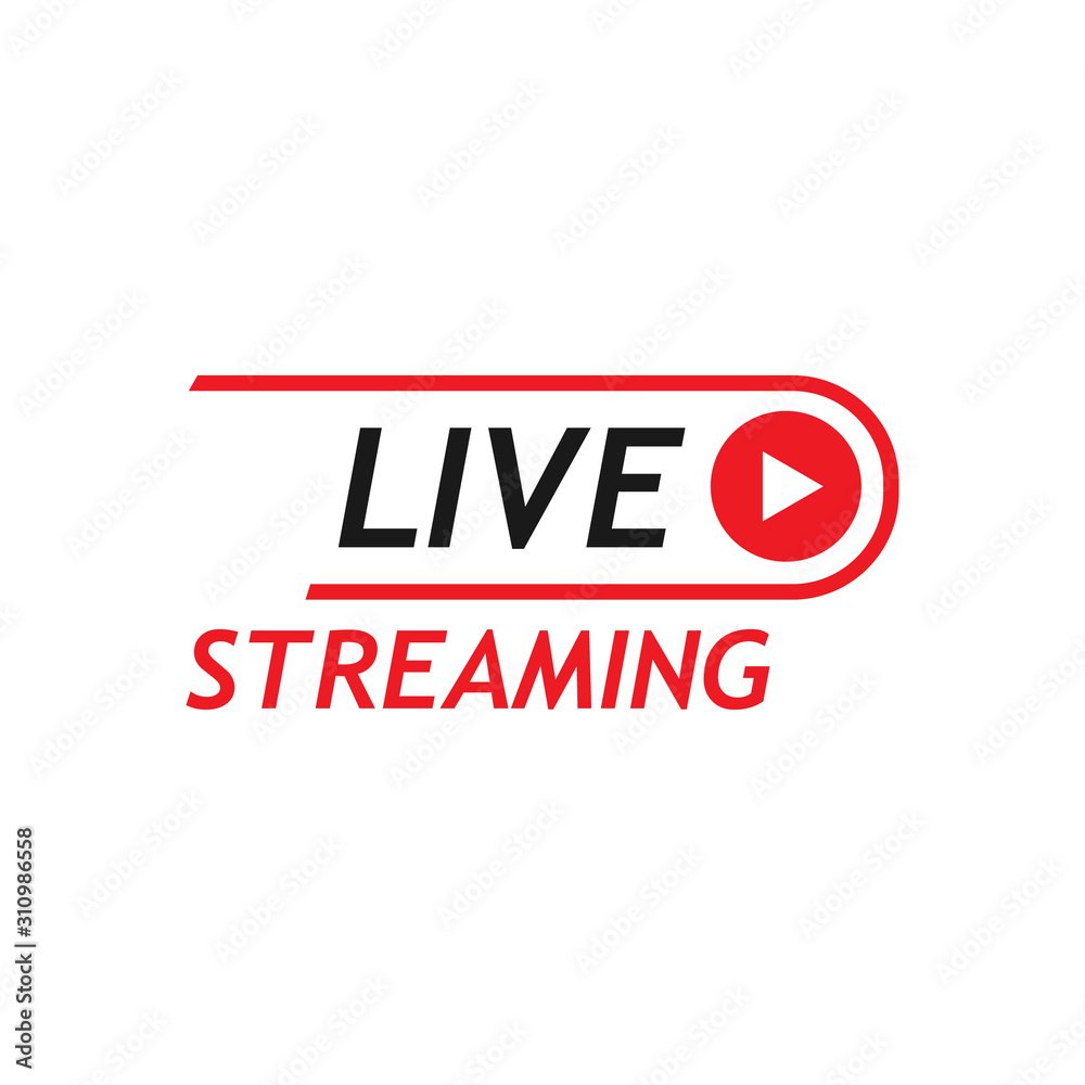 live streaming logo icon vector design a stylist text square rounded element with play button for TV news or online broadcasting live streaming logo icon vector design a stylist text square rounded element with play button for TV news or online broadcasting