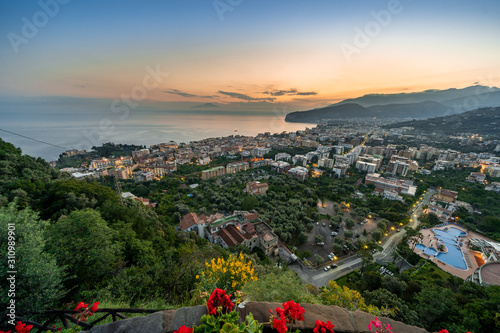 Sorrento Italy with Mount Vesuvius in background