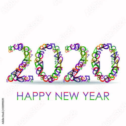 happy new year 2020 number abstract vector design