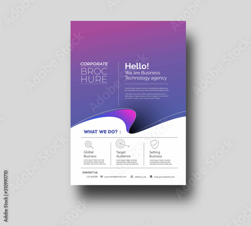 Flyer & Poster Cover Design in A4 Size Template Illustration.
