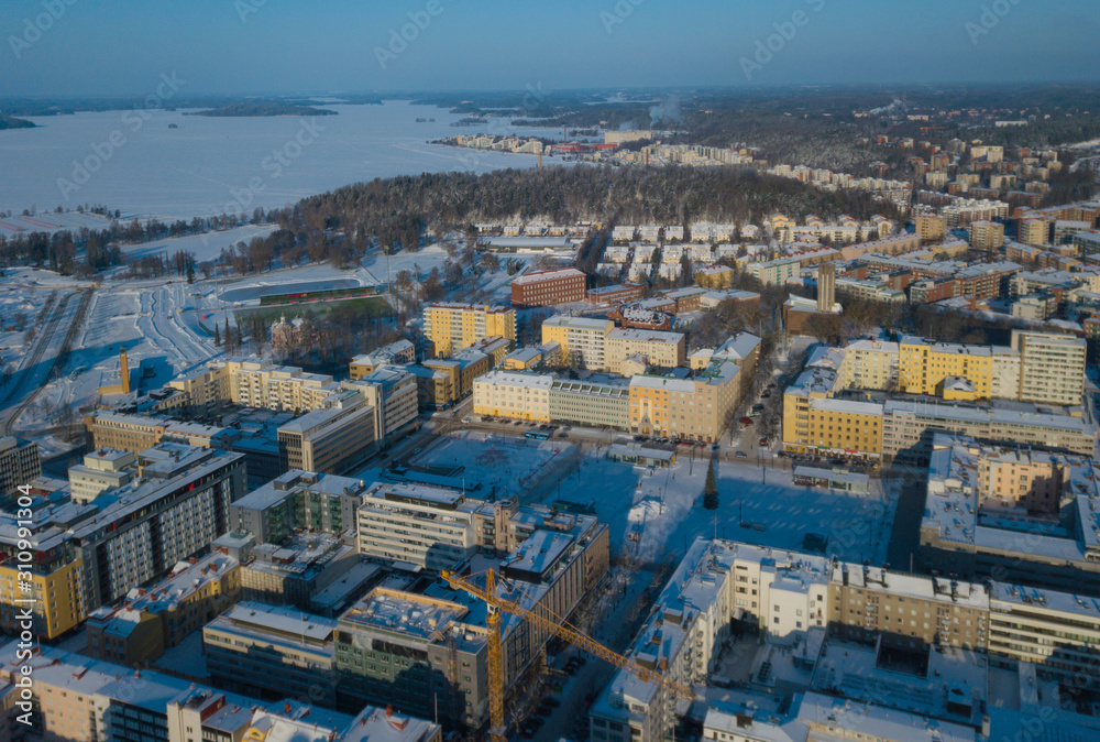 Lahti, Finland. Aerial drone views from city of Lahti