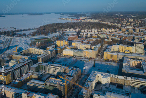 Lahti, Finland. Aerial drone views from city of Lahti