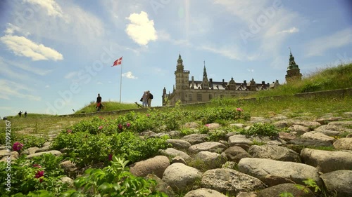 Kronborg in Helsingør, Denmark, home of Holger Danske and Hamlet, seen from the rocks on the beach photo