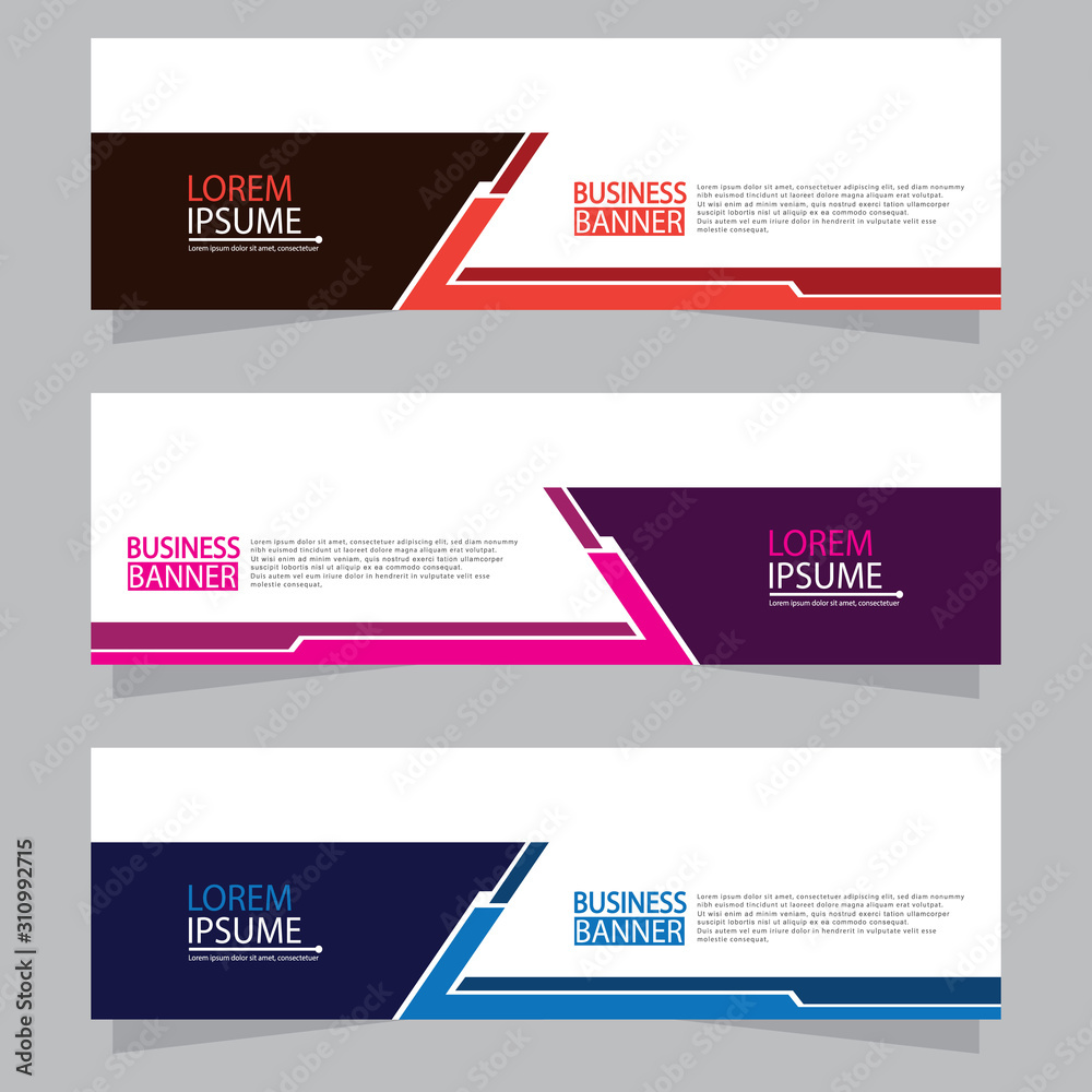 Fototapeta premium Vector abstract design web banner template. Web Design Elements - Header Design. Abstract geometric web banner template on grey background.Modern banner.