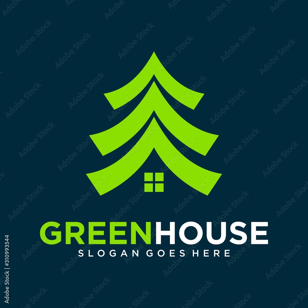 Creative Green House Logo Design