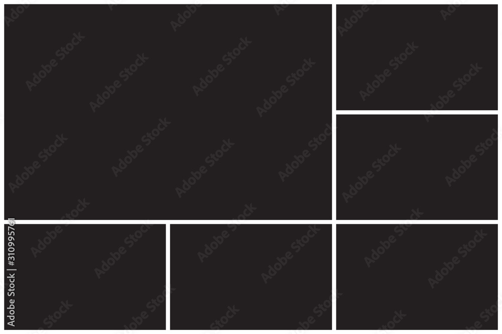 Photo collage pattern. White frames, black pattern Photo collage pattern. White frames, black pattern