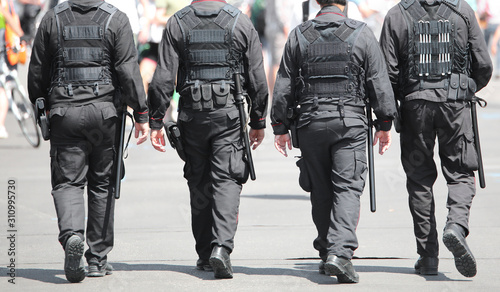 Four cops with uniform