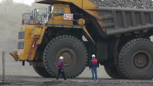 mining in the open way huge trucks
