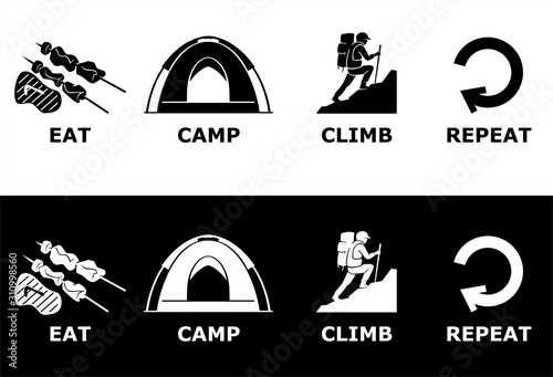Eat, Camp, Climb, Repeat Print Illustration