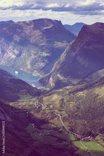 Fjord Geiranger from Dalsnibba viewpoint, Norway © Voyagerix