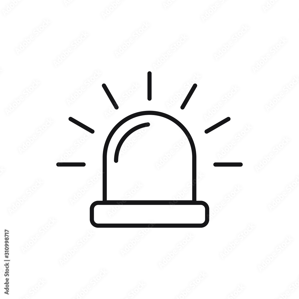 Siren line icon, outline icon style, linear pictogram icon Siren line icon, outline icon style, linear pictogram icon