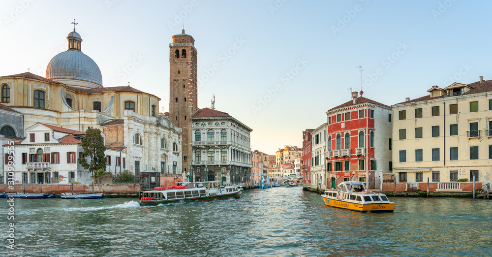 small streets, bridges, water channels, palaces, houses and other sights in the italian city of venice