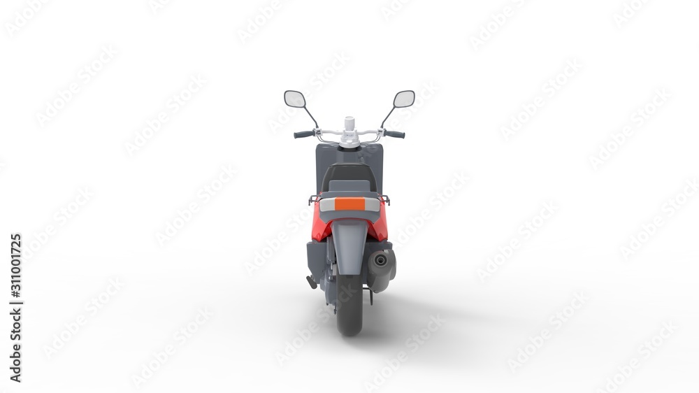 Fototapeta premium 3d rendering of a scooter isolated in a white studio background