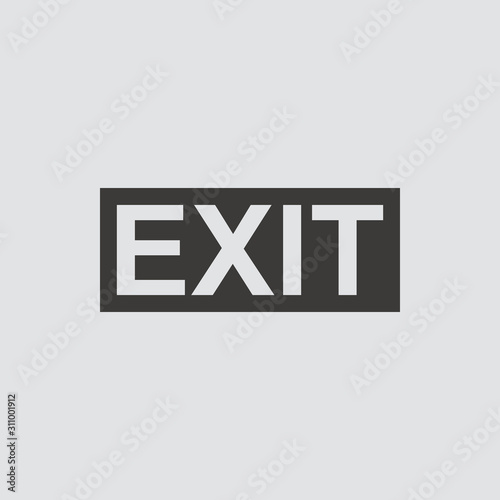 exit icon isolated of flat style. Vector illustration.