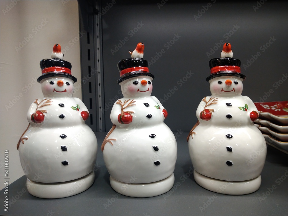 Ceramic snow man figurine for sale