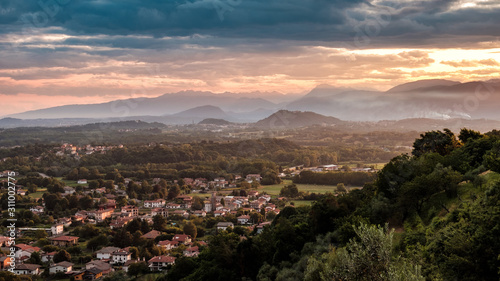 Stormy sunset in the italian countryside