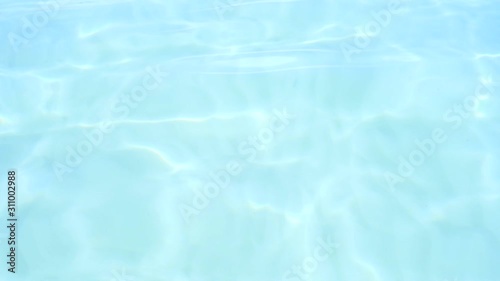 Pure blue water in the Pacific Ocean with light reflections. Slow motion.