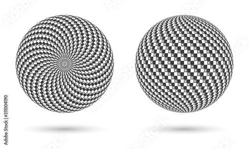 sphere with black and white texture