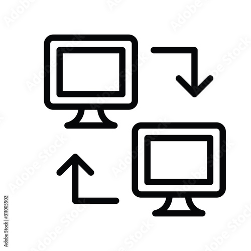 Television and technology related TV vector in lineal or editable stroke design
