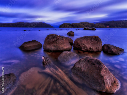 TAS St Clair Dark boulders photo