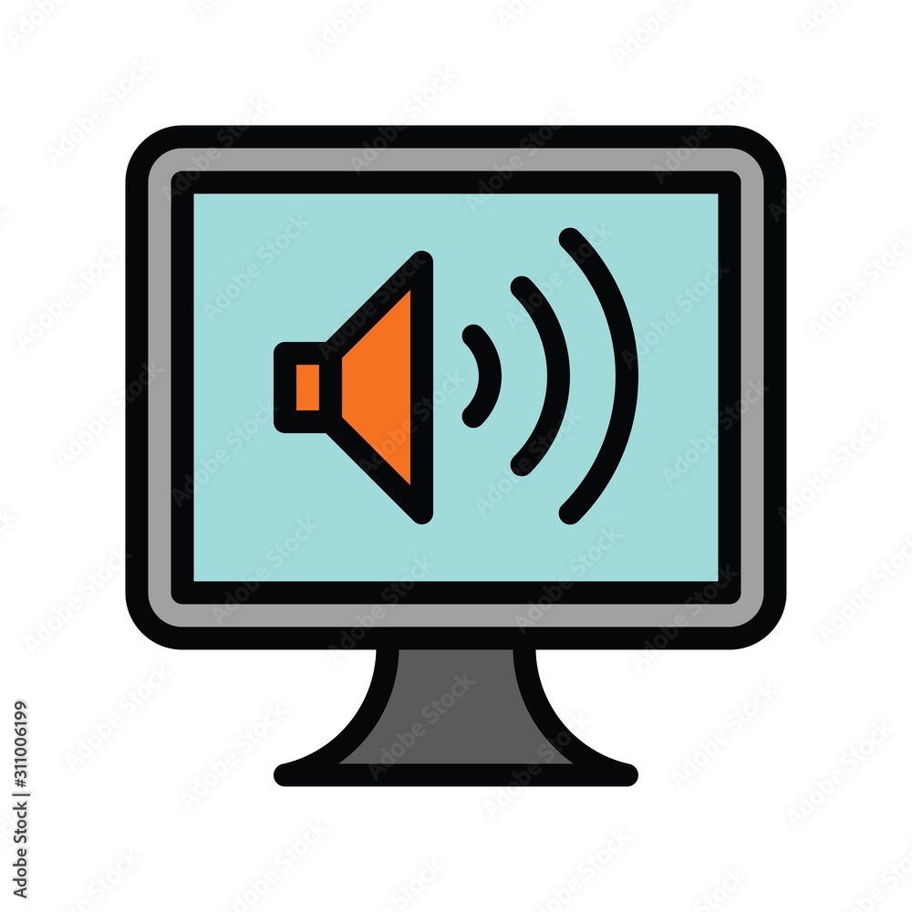 Television and technology related TV and speaker vector in editable stroke Television and technology related TV and speaker vector in editable stroke
