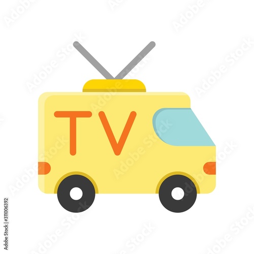 Television and technology related TV wean vector in flat design
