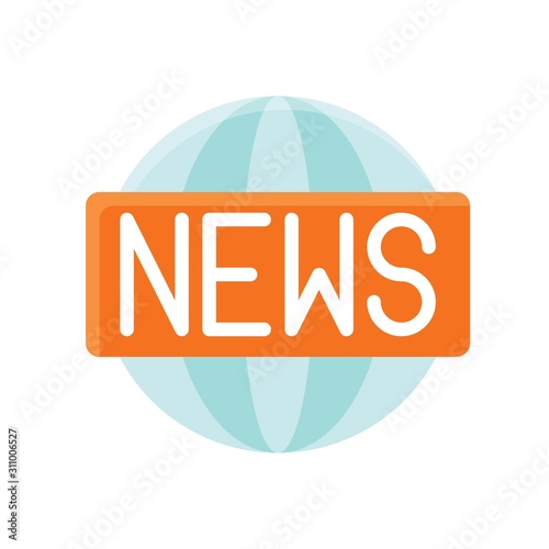 Television and technology related wold news vector in flat design