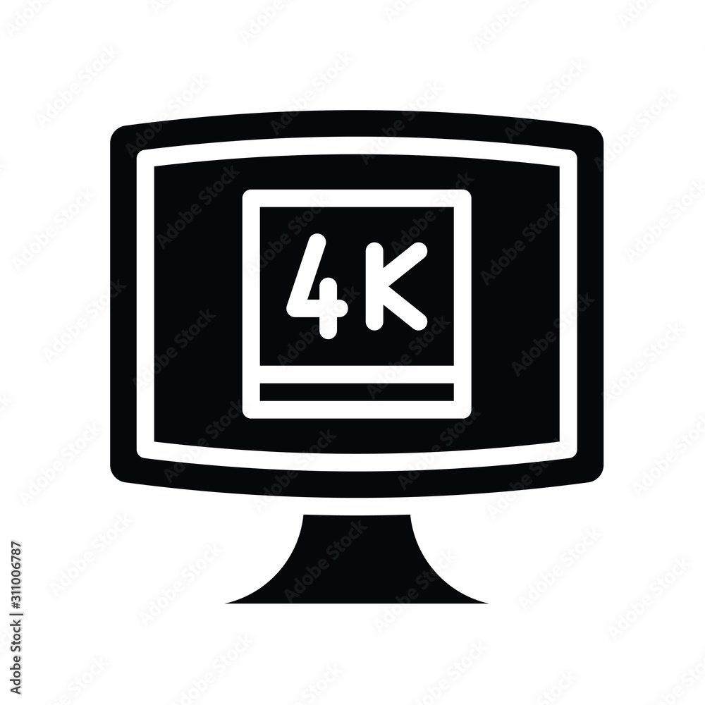 Television and technology related 4k TV vector in solid style Television and technology related 4k TV vector in solid style