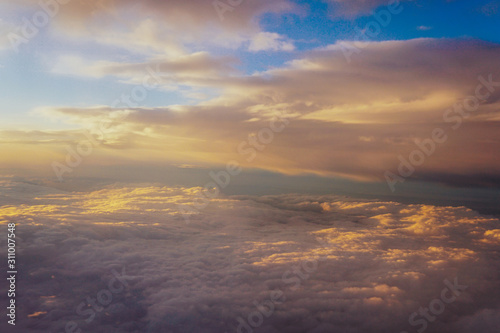 clouds at sunset from iljuminatora plane sky Sun travel © dmitriisimakov