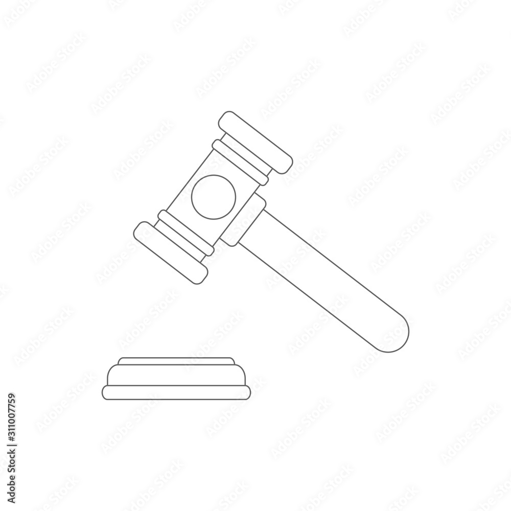 Judge gavel icon. Flat illustration of judge gavel vector icon Judge gavel icon. Flat illustration of judge gavel vector icon