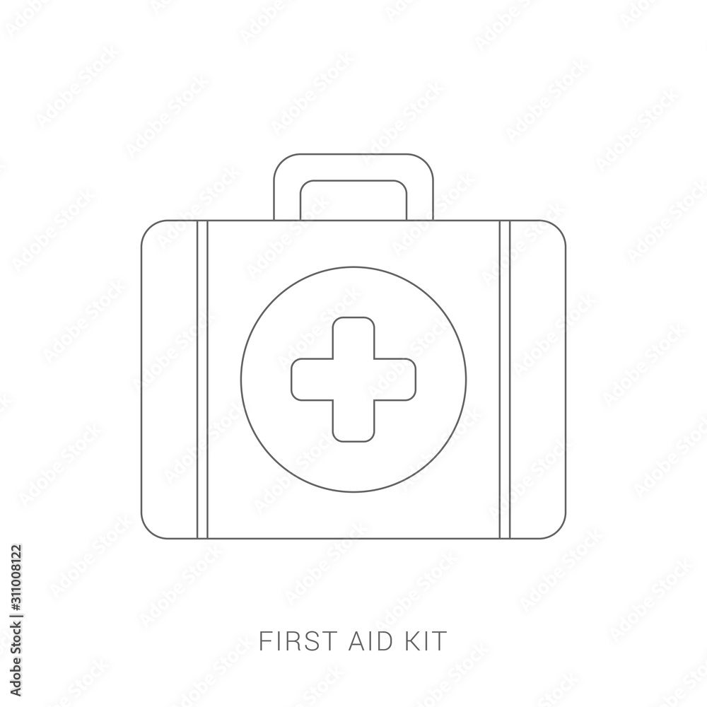 First aid kit isolated on white background First aid kit isolated on white background