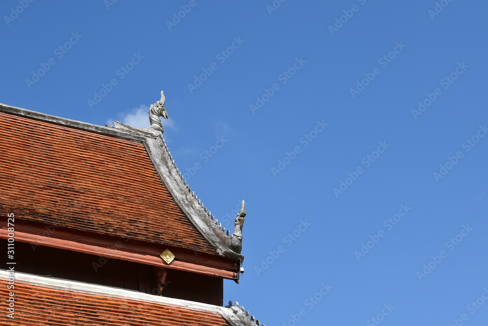 The art of temple roof, Wat Nhong Bua temple, Nan, Thailand.