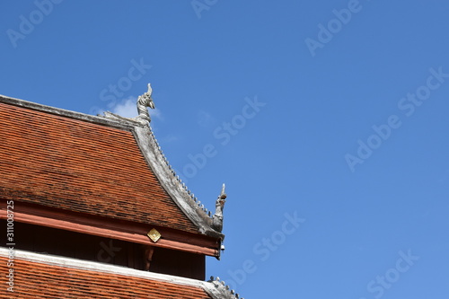 The art of temple roof, Wat Nhong Bua temple, Nan, Thailand. photo