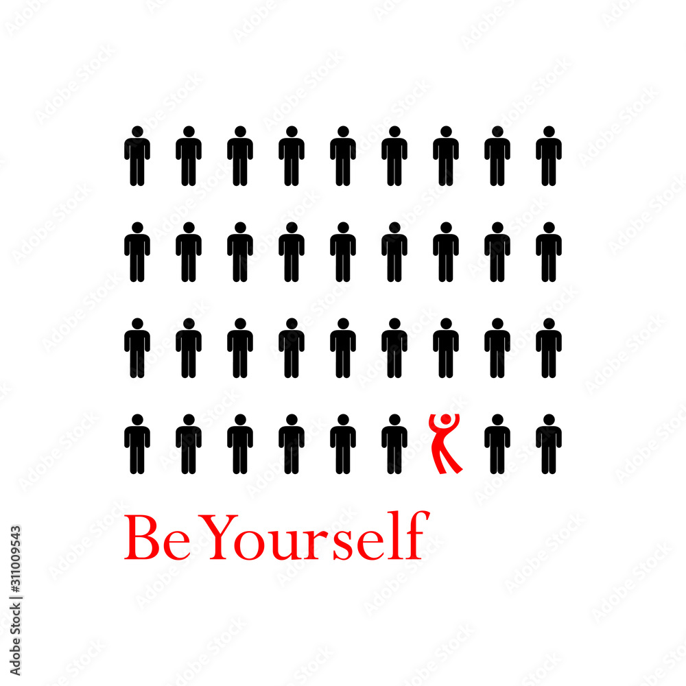 Be Yourself - Vector illustration design for textile and fashion, banner, t shirt graphics, prints, slogan tees, stickers, cards, labels, posters and other creative uses