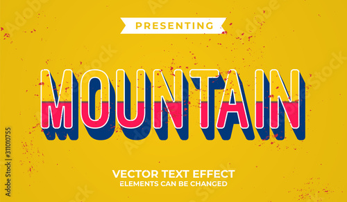 Bold 3d retro editable text effect with grunge texture photo
