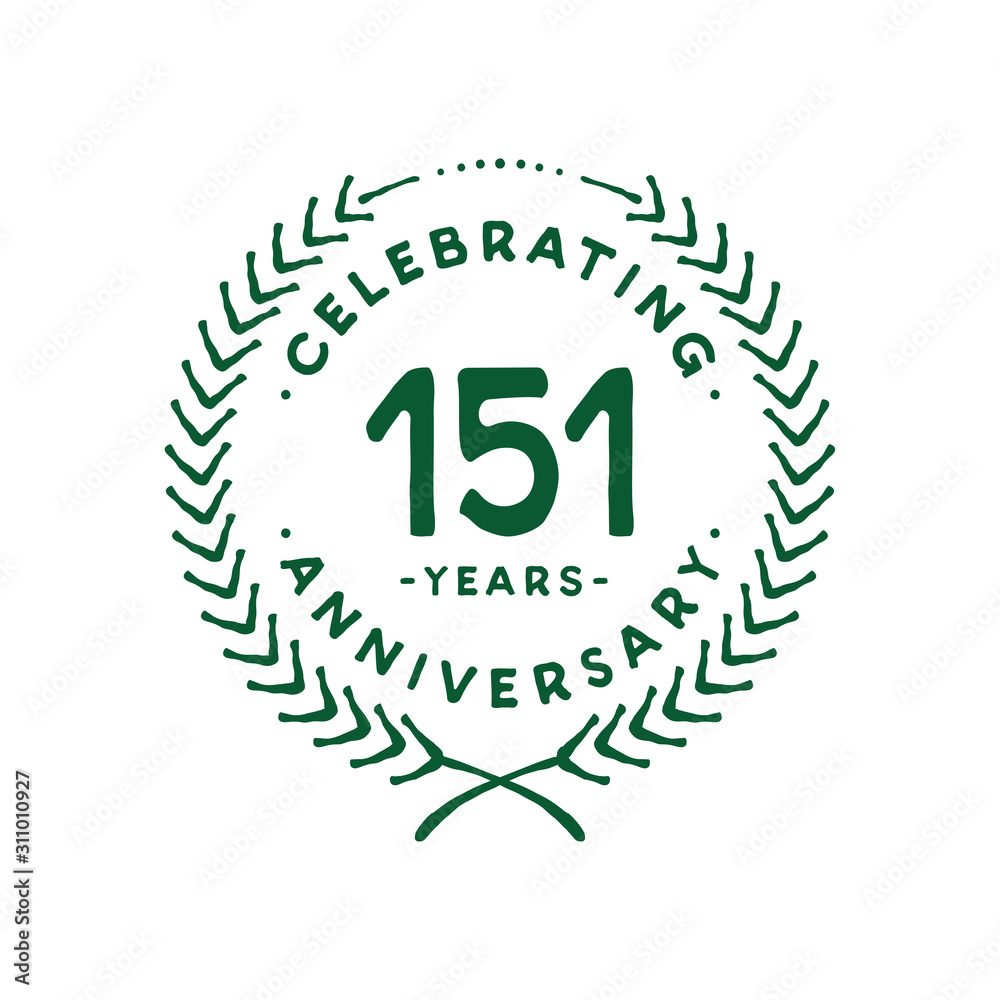 151 years design template. 151st logo. Vector and illustration. 151 years design template. 151st logo. Vector and illustration.