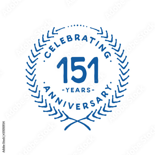 151 years design template. 151st logo. Vector and illustration.
