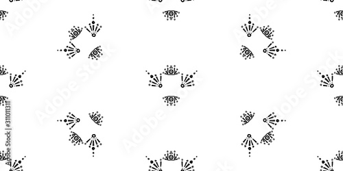 Ikat pattern etnic indian ornamental black and white illustration. Navajo motif texture ornate  design for surface print. Black and white background © WI-tuss