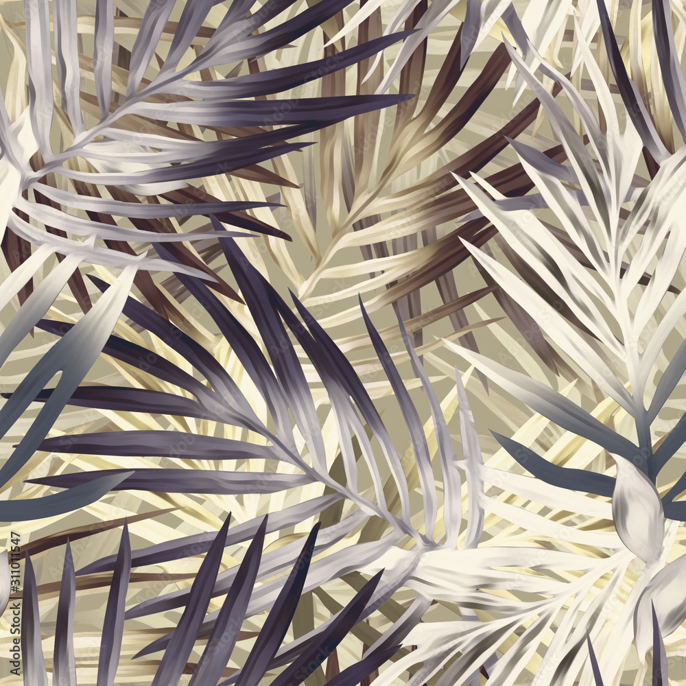 Fototapeta Wzór liści palmowych. Tło artystyczne.
