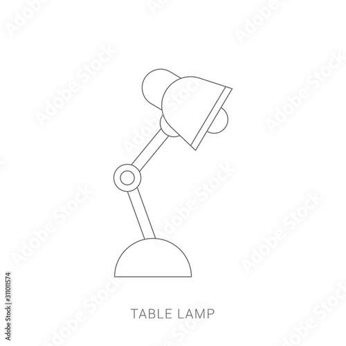 Table lamp icon, flat design style. Desk lamp modern vector illustration