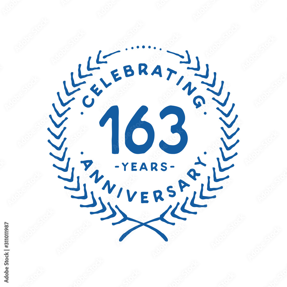 163 years design template. 163rd logo. Vector and illustration. 163 years design template. 163rd logo. Vector and illustration.